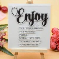 enjoy sentiment clear stamp rubber clear stamp for card making decoration and scrampbooking
