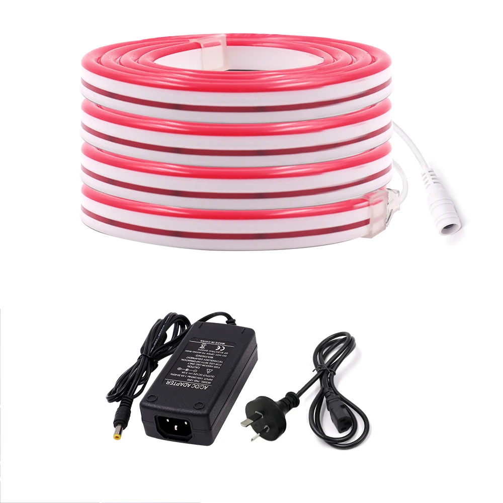 Neon Strip AU plug 12V Светодиодные ленты неон светильник SMD 2835 120 светодиодный s/m 6 мм Неон flex Водонепроницаемый гибкий неоновый Светодиодный светильник DIY неоновая вывеска для организаций и магазинов светильник s 1 m/2 m/3m/5 m - Испускаемый цвет: Neon Strip AU plug