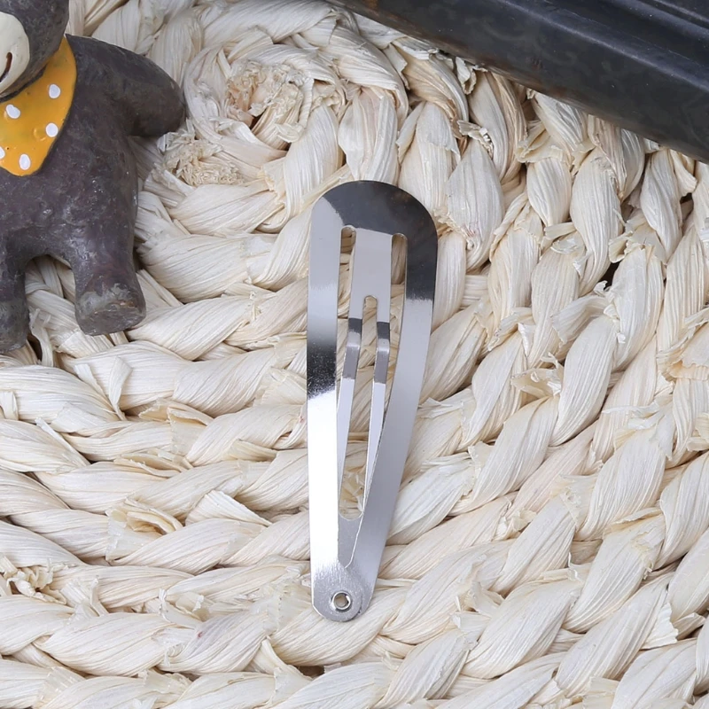 

4/5/6cm Metal Craft Bow Headwear Decoration DIY 50pcs Silver Tone Snap Hair Clips