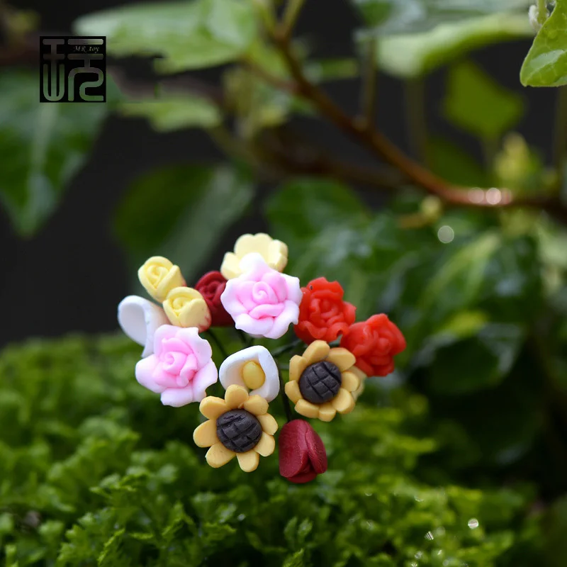 Цветы Мини Золотой Тюльпан Фея Сад миниатюрные DIY Украшение для кукольного