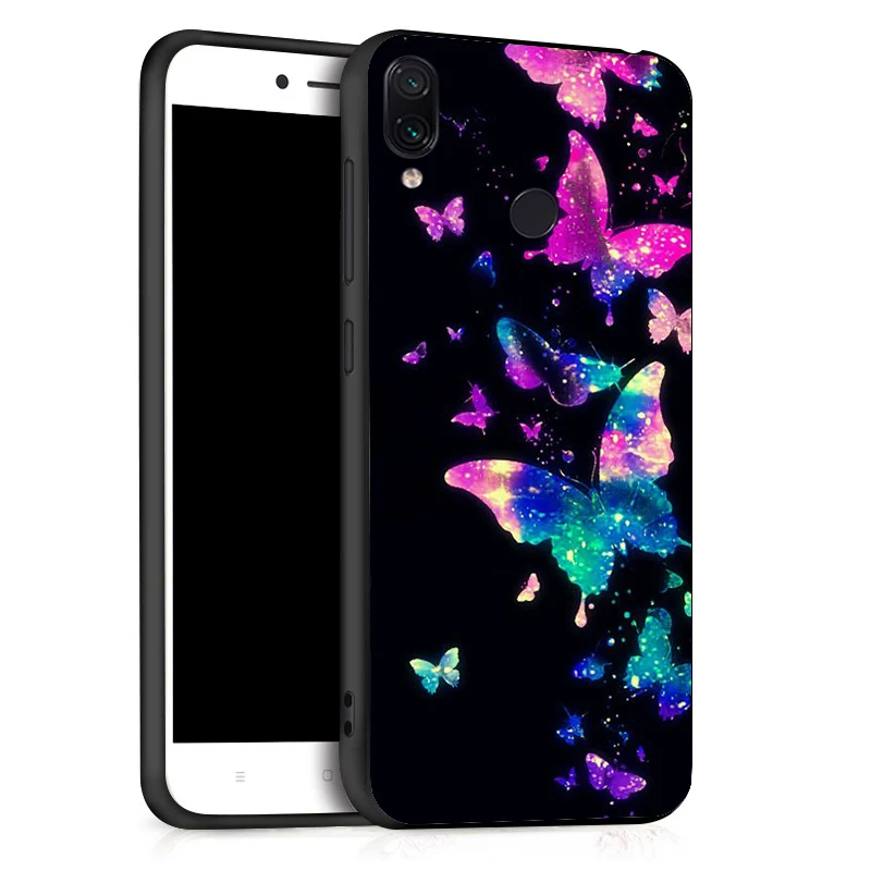 Case For Xiaomi Redmi Note 7 5 Pro 8 Cases Coque 3D DIY Painted Black Flower Cat Cover On For Xiaomi Mi 9 SE Xiomi 9T Bumper