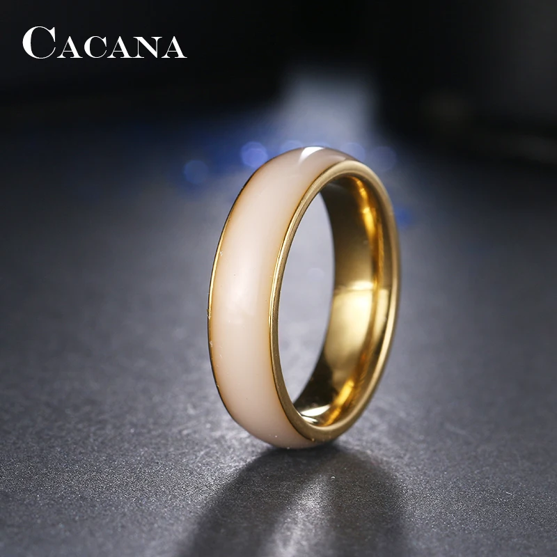 Какана кольца из нержавеющей стали для женщин Яркая керамика модные ювелирные изделия оптом № R140 141