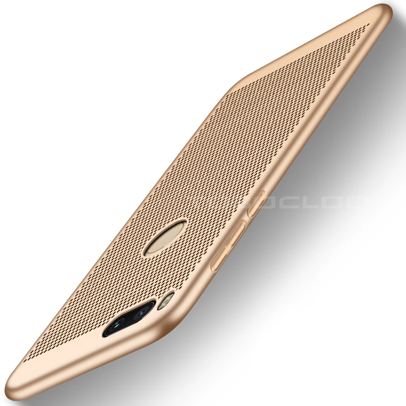 Дыхание чехол для телефона для Xiaomi Mi A1 5 5S 8 SE A2 Lite RedMi 5 Plus/Note 5 Pro 5A Prime 6 6A Pro S2 охлаждения Жесткий Полный Чехол - Цвет: Золотой