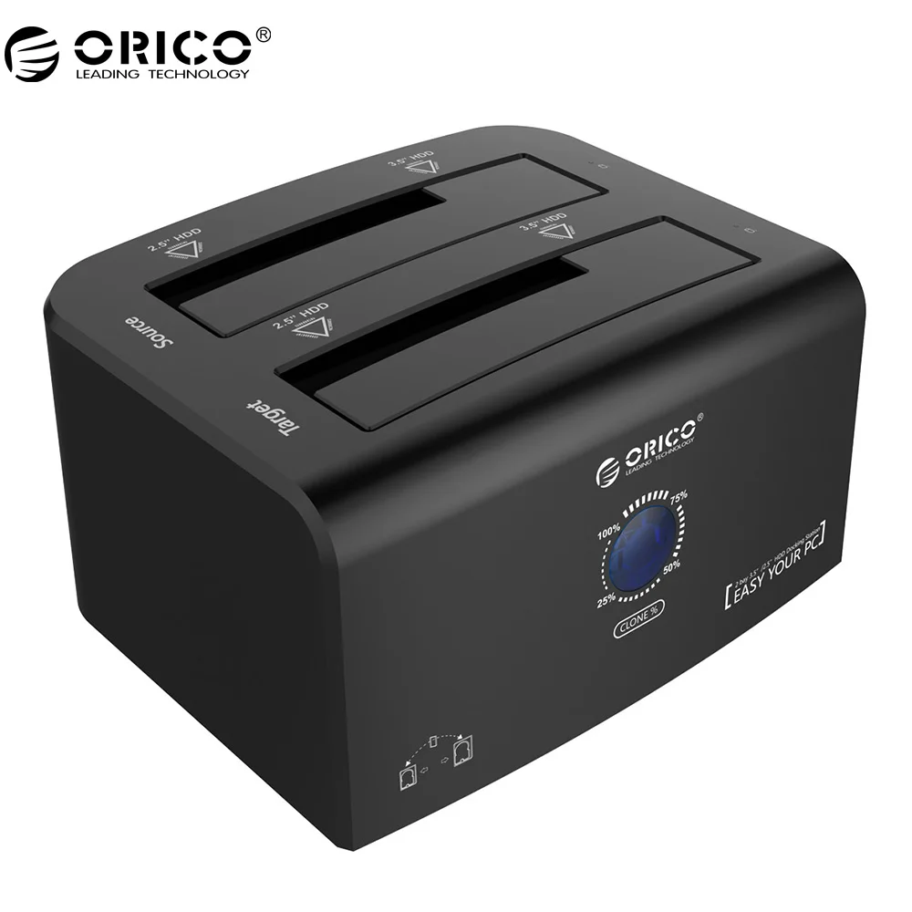 ORICO 2 5 и 3 дюймов USB3.0 &amp eSATA внешний жесткий диск док с 1 до клон док-станция для