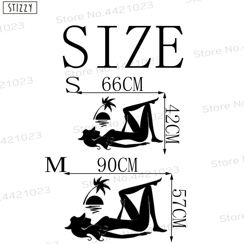STIZZY Wall Decal Bathroom Paper Beach Holiday Vinyl Stickers Woman Relax Design Home Decor Interior Waterproof C450 | Дом и сад