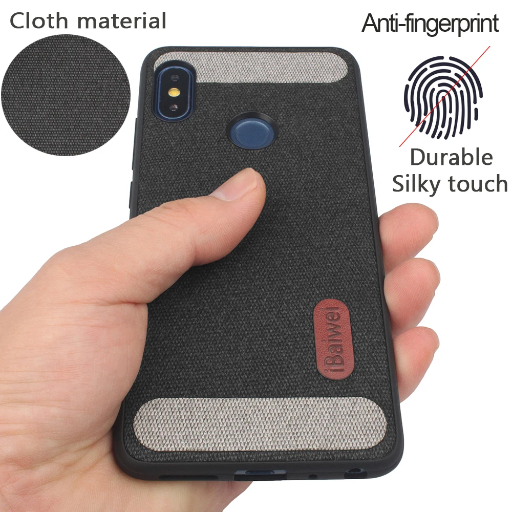 For Xiaomi Redmi Note 5 Pro Case Splice Cloth Fabric Hard PC Phone 7 6 Fashion Protection Back Cover Coque |
