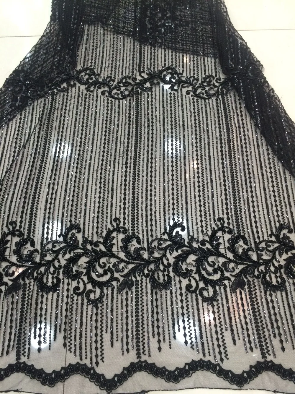 Горячая Распродажа черная Тюлевая кружевная ткань Новое поступление