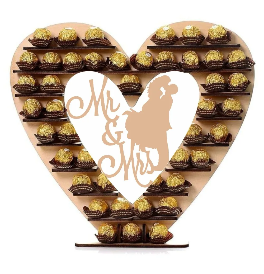 Деревянный конфетная стойка Жених и невеста Mr Mrs для конфет Ferrero коробка