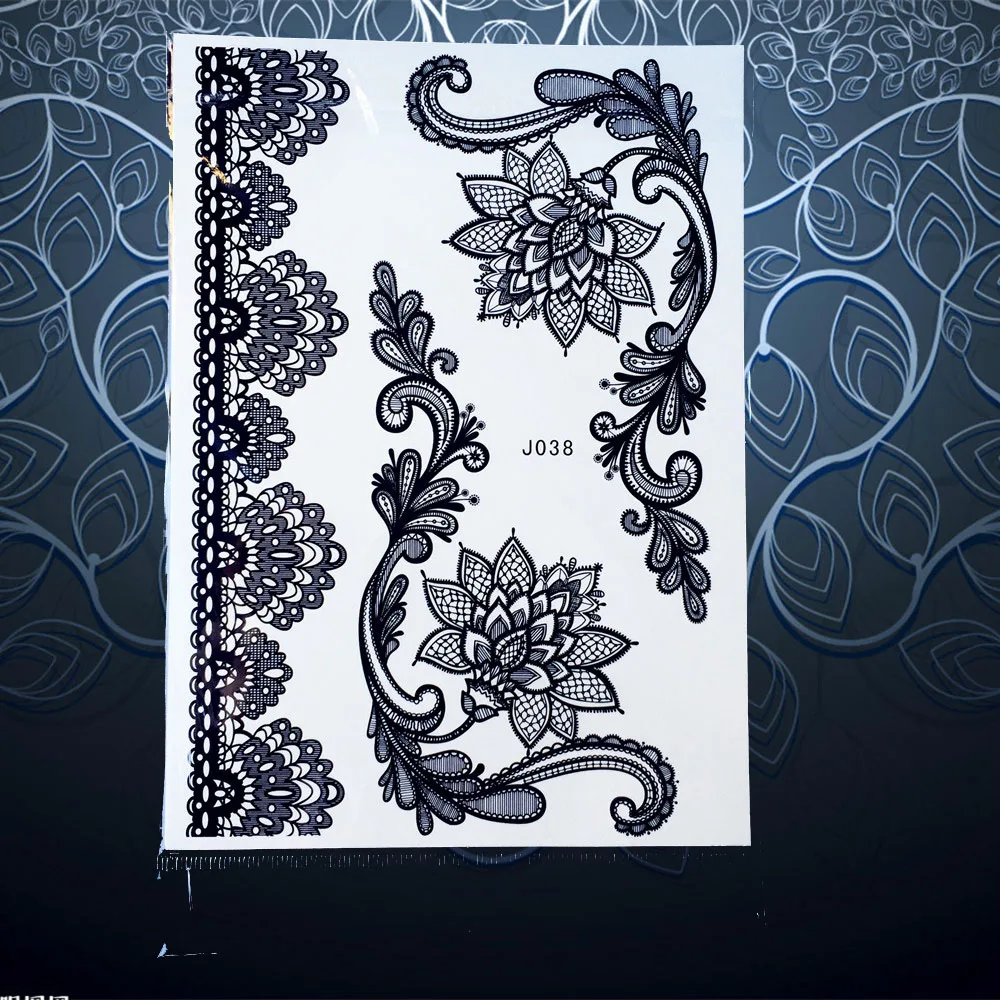 Металлическая татуировка для женщин 1 шт. черная вспышка Mehndi Henna PBJ25 браслет с