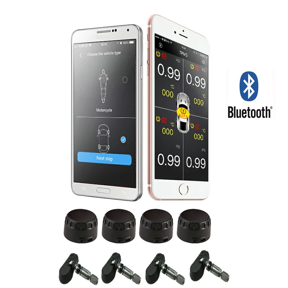 Беспроводной датчик давления в шинах Bluetooth 4 0 шт. система контроля мобильный
