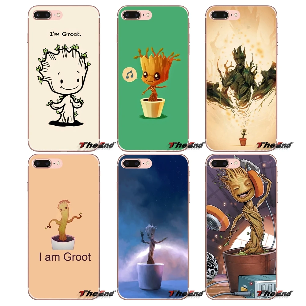 Силиконовый чехол для Huawei G7 G8 P7 P8 P9 Lite Honor 4C 5X 5C 6X Mate 7 8 9 Y3 Y5 Y6 II 2 Pro 2017 Lovely I am Groot Art из