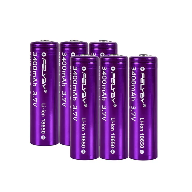 HOT!FELYBY New Original 18650 Battery 3.7V 3400mAh 2-10pcs High Capacity Lithium Rechargeable Batteries - Цвет: 6 pcs