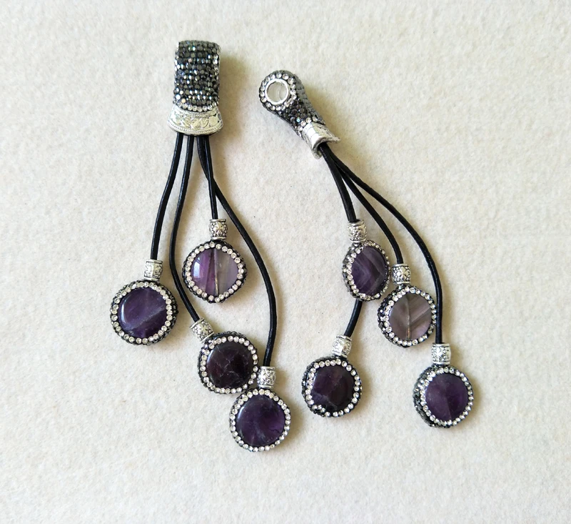 5 шт. натуральный камень фиолетовый кристалл кулон Талисманы Кристалл Rhinestone