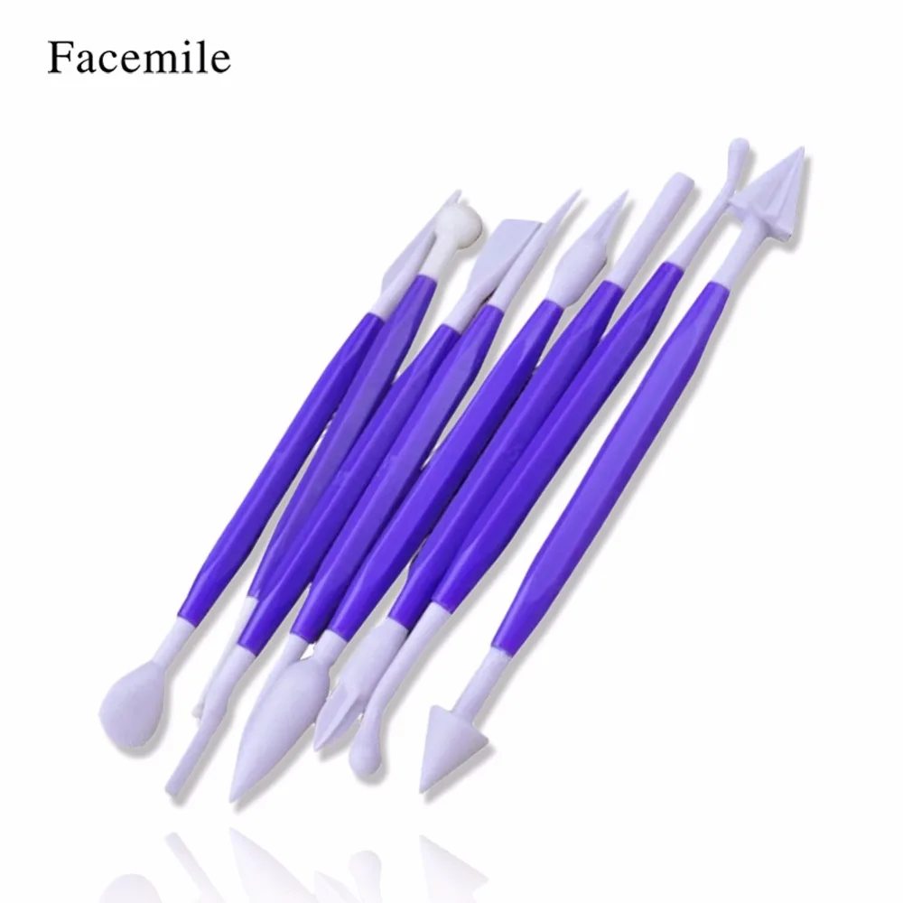 Лицевая сторона 8 шт./компл. Пластик фиолетовый Fondant (сахарная) форма для выпечки