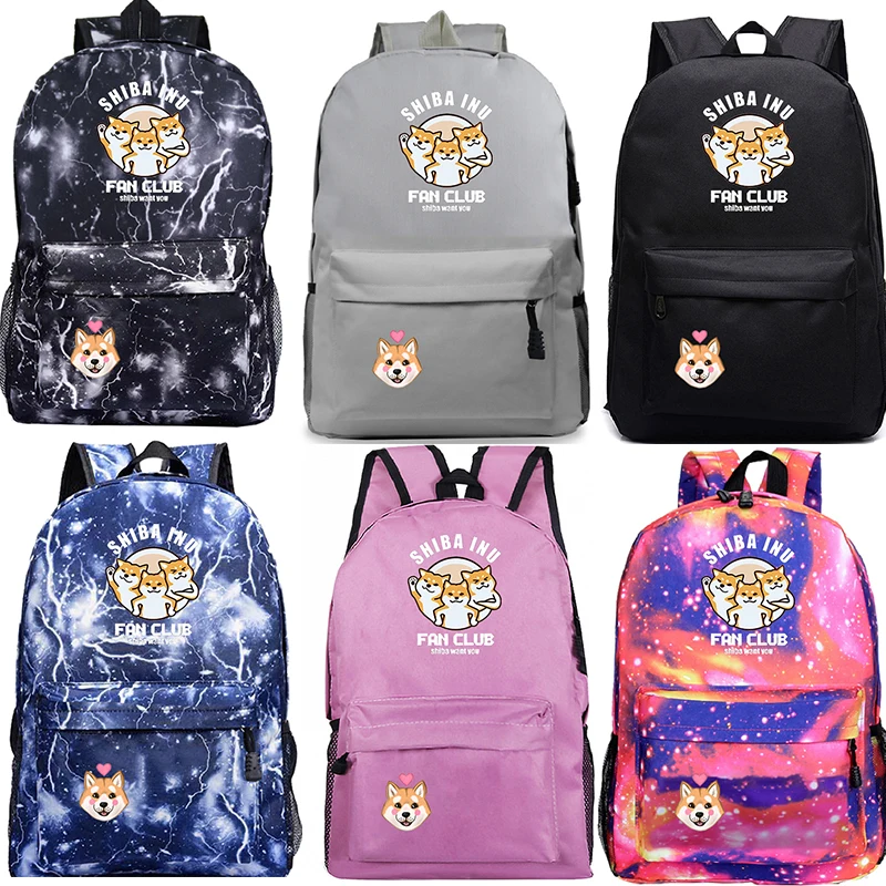 Рюкзак с собакой Шиба ину школьный рюкзак для студентов красивый дорожный новым