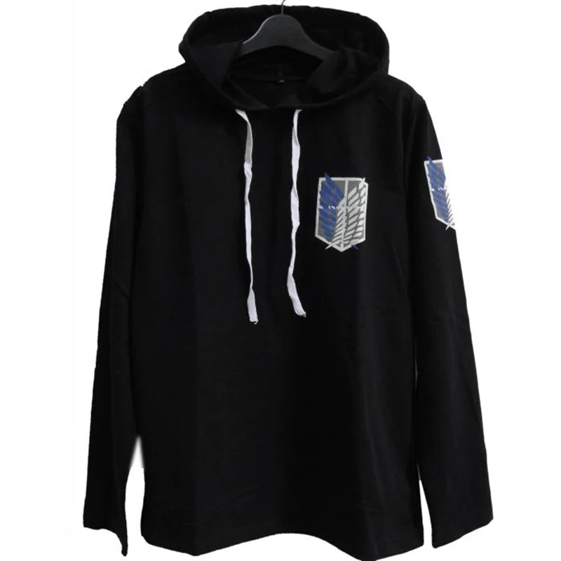 Черный худи с эмблемой легиона разведки для мужчин и женщин Косплей Костюм Аниме