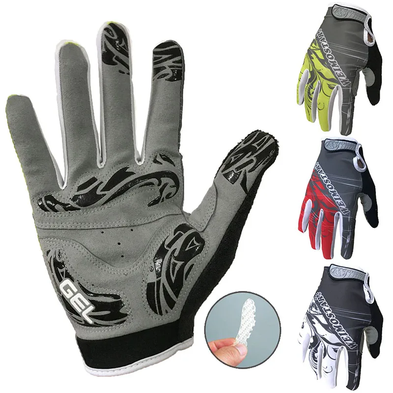

2022 Weimostar Mens Cycling Gloves Mountain Bike Bicycle Full Finger Gloves GEL Pad Shockproof Size M-XL Free Shipping