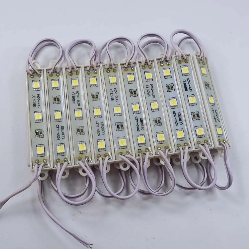 20 штук яркий 5050 SMD 3 светодиодный модуль светильник 12V холодный белый IP65 для рекламы светильник ing буквы