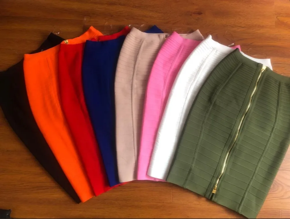 Плюс Размеры XL XXL Для женщин летние модные, пикантные молнии неоновый зеленый повязная юбка карандаш юбка конфетного цвета Ночные Клубные юбки Для женщин