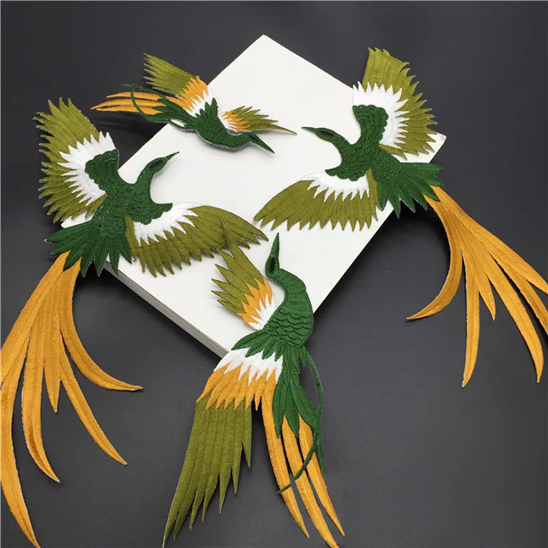 (1 комплект = 4 шт.) птица утюгом на клейкой основе комбинация птиц феникс вышивка