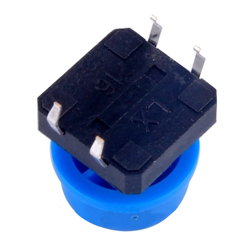 Useful 100pcs 4pin B3F Key Tactile Switch Tact Push Button Round Cap12 x12 x7.3mm Blue | Обустройство дома