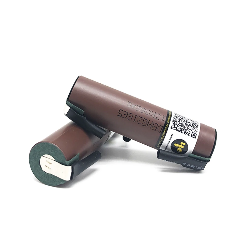 Аккумулятор 18650 HG2 3000mAh с полосками, припаянные батареи для отверток 30A высокий сток+ DIY никель inr18650 hg2