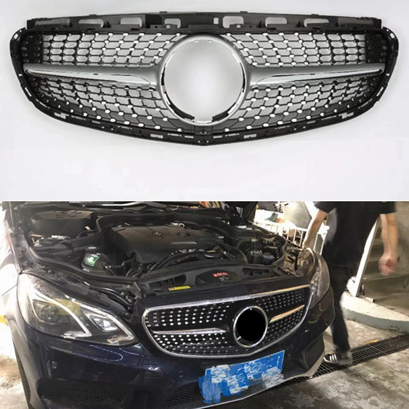 W212 искусственная решетка для Mercedes-Benz E-class E200 E260 E180 E300 Черная/серебристая 2013 2014 2015 |