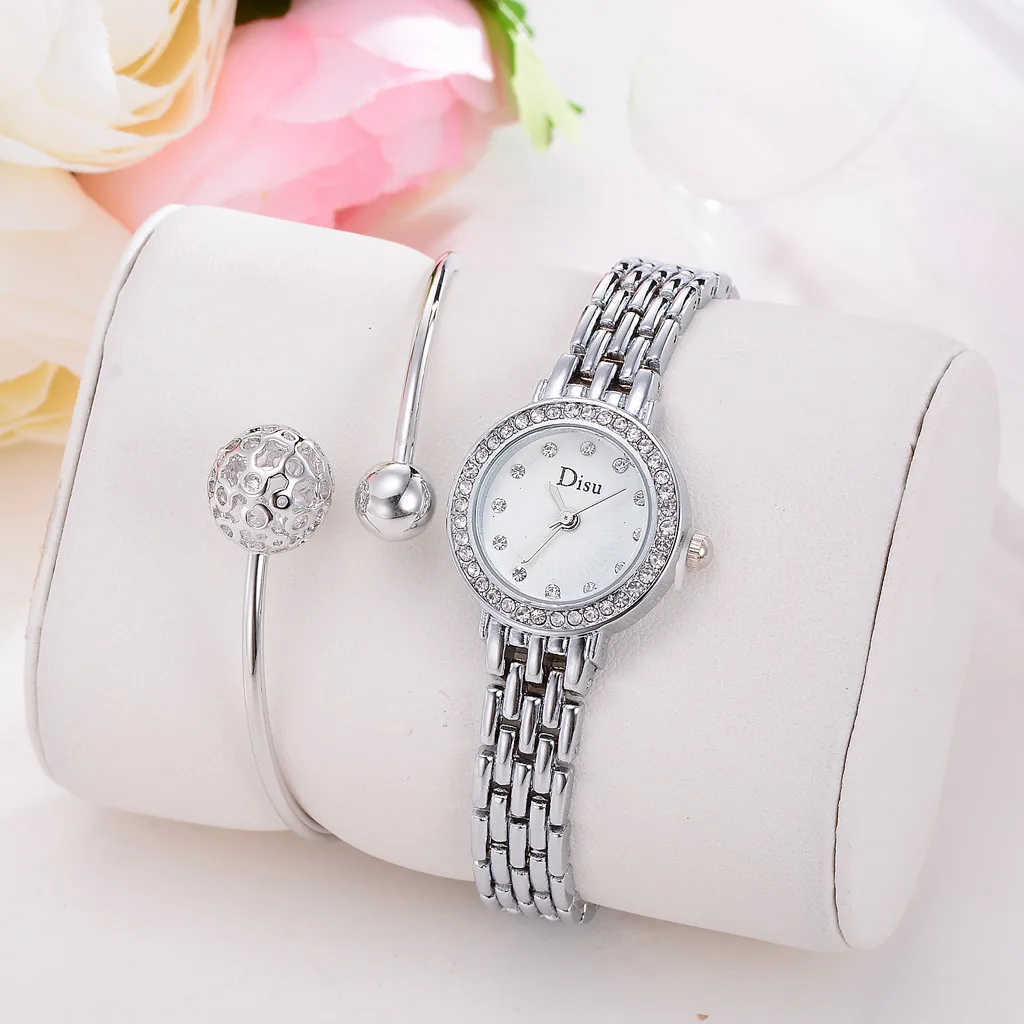 Disu Лидирующий бренд женские часы маленькие серебряные Montre Femme 2019 браслет для
