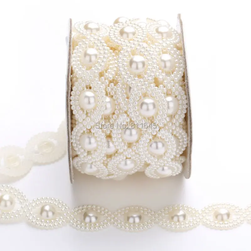 5 ярдов/рулон жемчужная цепочка цвета слоновой кости 20 мм|ivory pearls|chain diypearl diy |