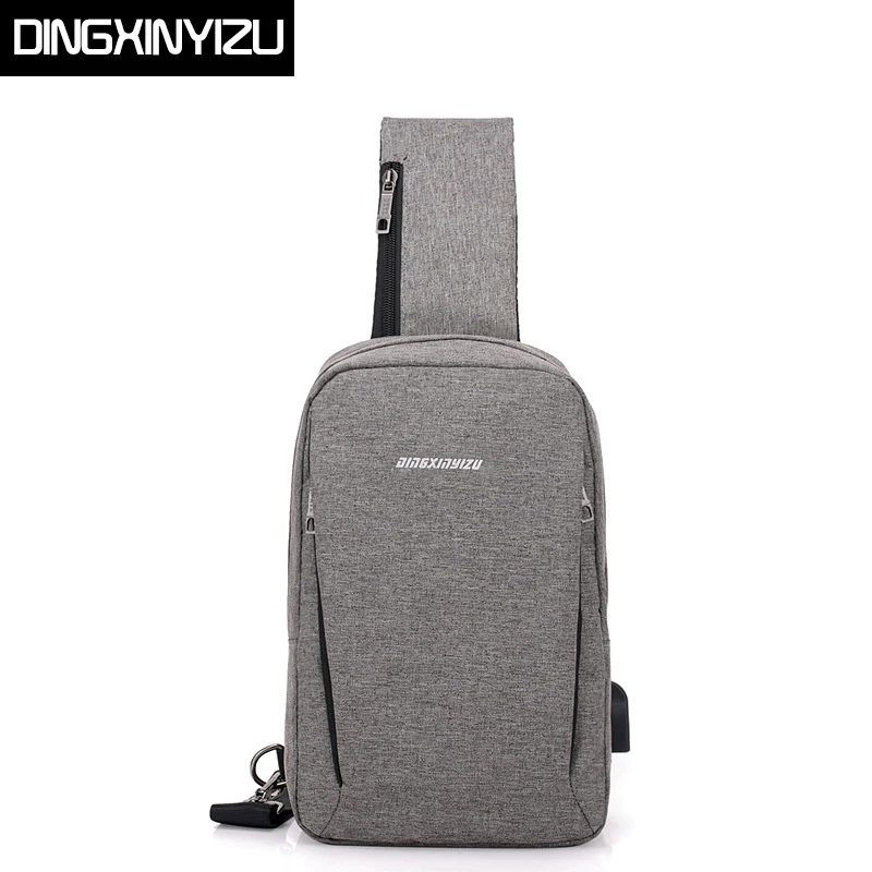 DINGXINYIZU Мужская нагрудная сумка, противоугонная, usb зарядка, сумки через плечо для мужчин, большая емкость, слинг, сумка на плечо, мужская дорожная нагрудная сумка