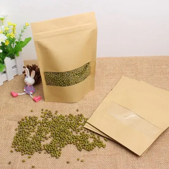 100 шт./лот 28*26 см миниатюрный пакет из крафт бумаги с молнией и алюминиевым