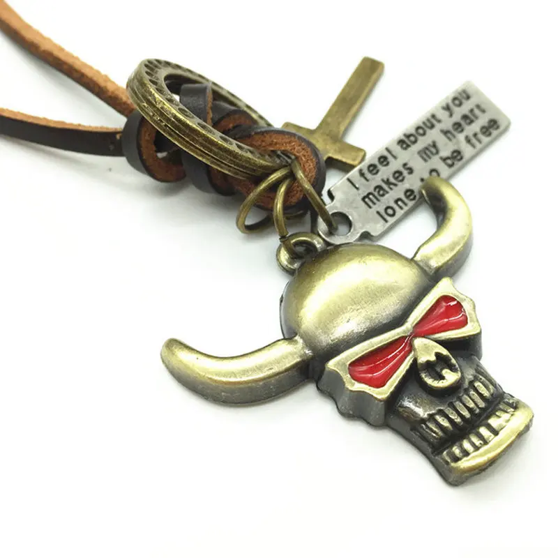 Ожерелье мужское/женское из натуральной кожи модная винтажная подвеска в стиле