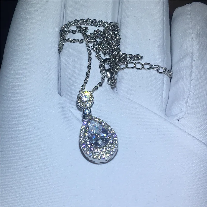 Choucong Очаровательное ожерелье в форме воды для женщин невесты 5A Циркон Cz