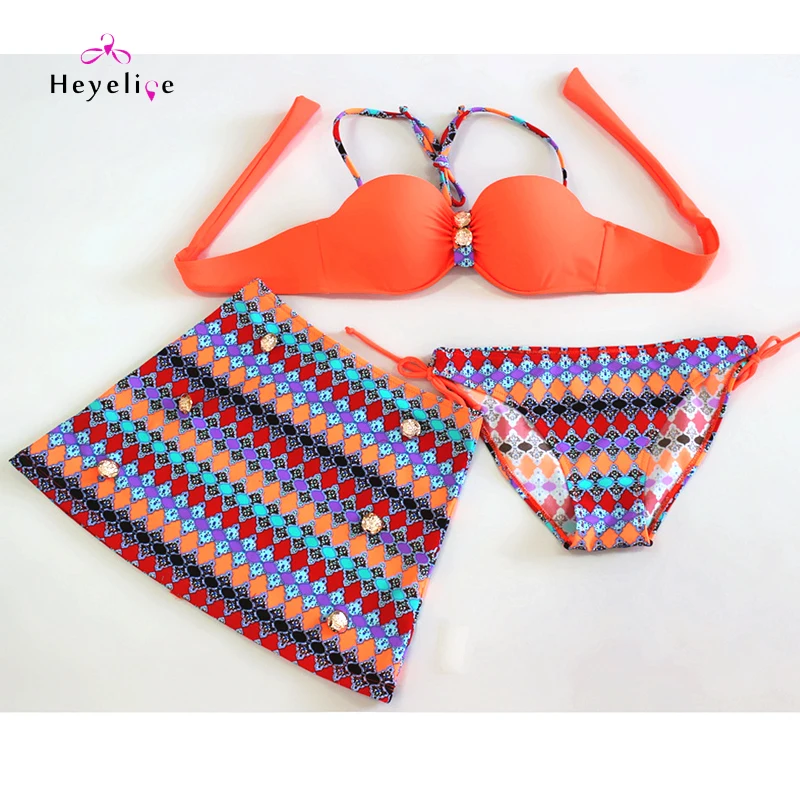 Купальник женский с подкладкой пуш ап 3 шт.| |