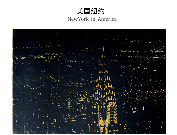 17 NewYork 40*28,5 см царапины вид на ночной город скребковая Живопись Дети Городской Ночной вид царапины картины бумажная живопись подарок на день рождения - Цвет: 17 NewYork