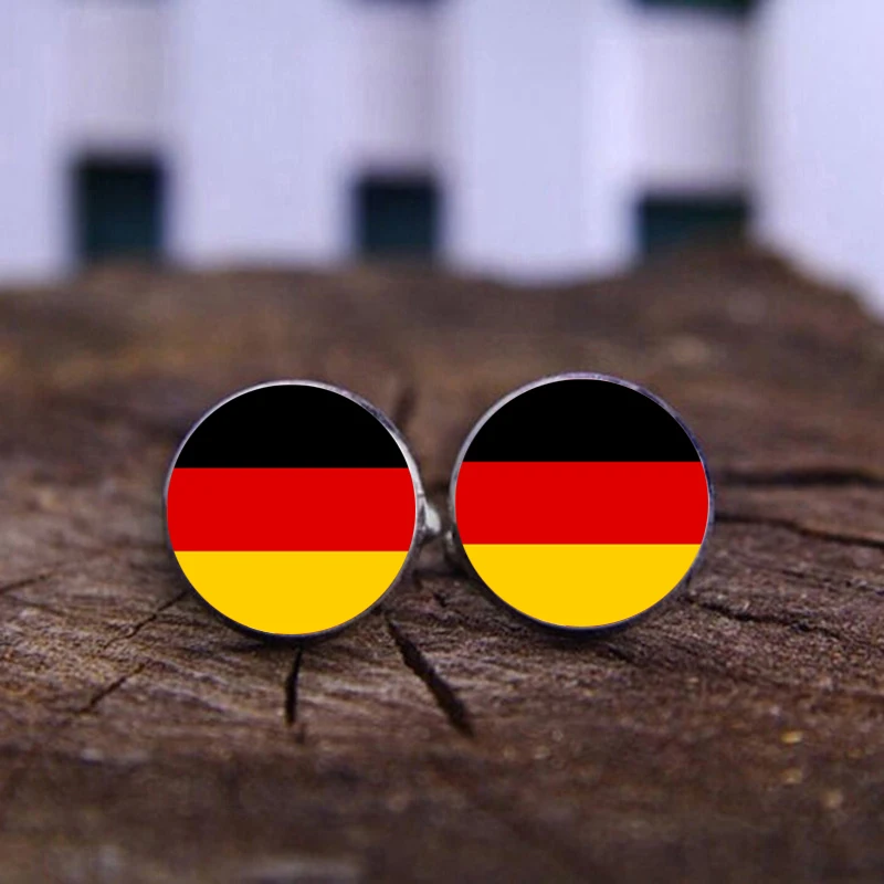 Запонки SUTEYI серебристые классические свадебные запонки с изображением флага |