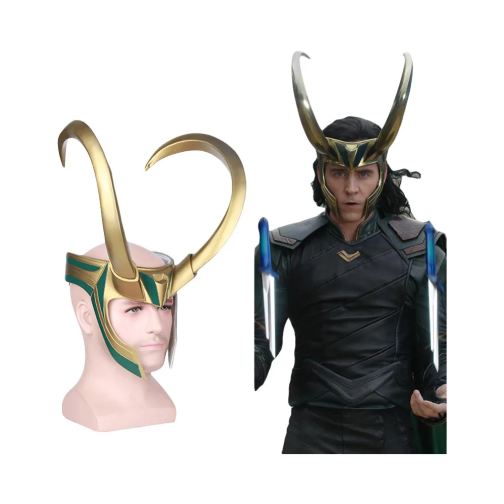 2017 фильм ТОР 3 Ragnarok Loki Laufeyson шлем маски для Косплей Хэллоуин реквизит нарядное
