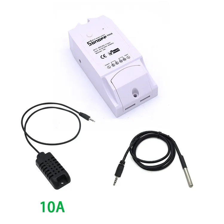 10A and 2pcs sensor Itead Sonoff TH 10A/16A монитор температуры и влажности WiFi беспроводной умный переключатель для умного дома с функцией синхронизации - Цвет: 10A and 2pcs sensor