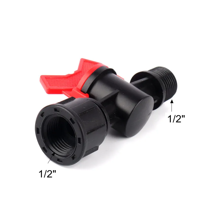 1l2 inch 1 шт. 1/"* 1/2" 3/"* 3/4" Женский Мужской резьбовой клапан прямой разъем PE трубы капельные фитинги для ирригационных систем для орошения системы - Цвет: 1l2 inch