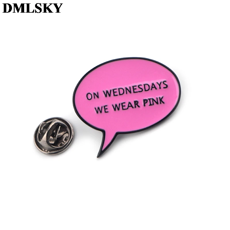 DMLSKY Mean Girls по средам мы одежда розовый металлические штифты, эмалированные броши для Для женщин Для мужчин брошь значок для рюкзака джинсовые Pin M3703
