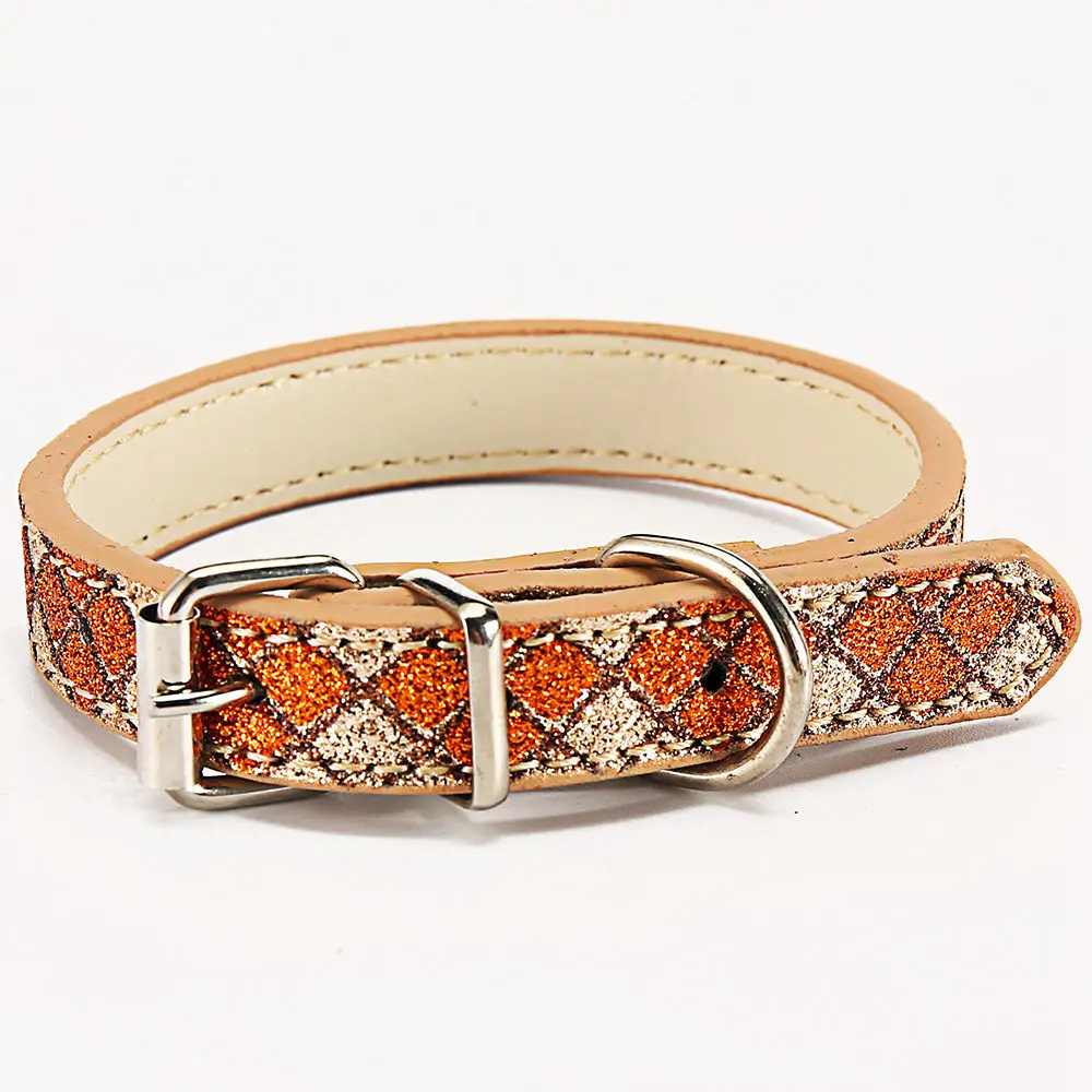 Plaid Dog Collar for Dogs Pets Accessories PU leather Dog Collars Lead Necklace Petshop Pet Cat Products Puppy Collar Perro Pug