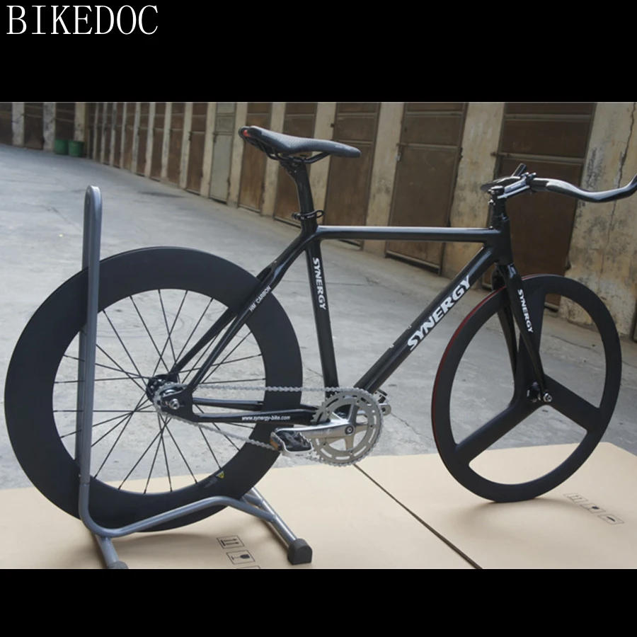 Карбоновая рама BIKEDOC 700C с фиксированной передачей и передним Карбоновым колесом 3