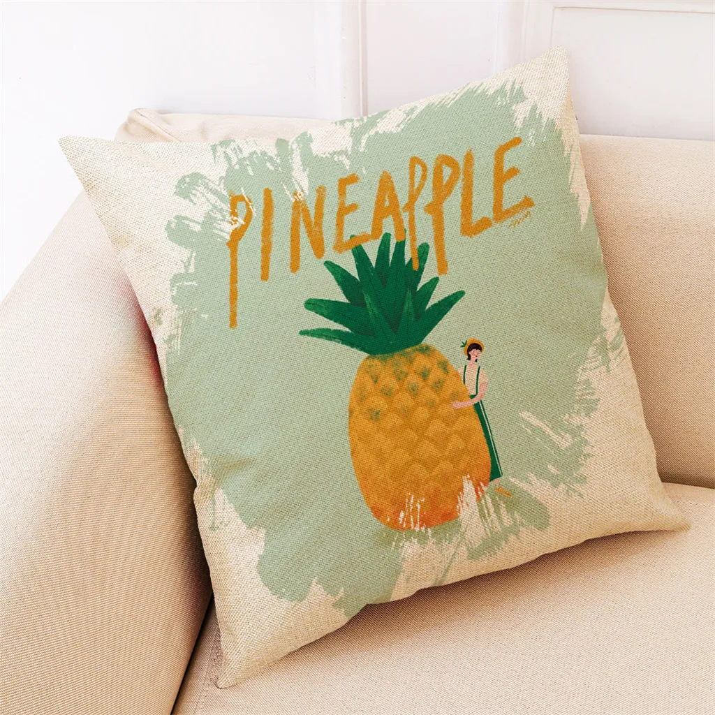 Модные летние фруктовые наволочки ананас банан Подушка арбуз Чехлы надпись