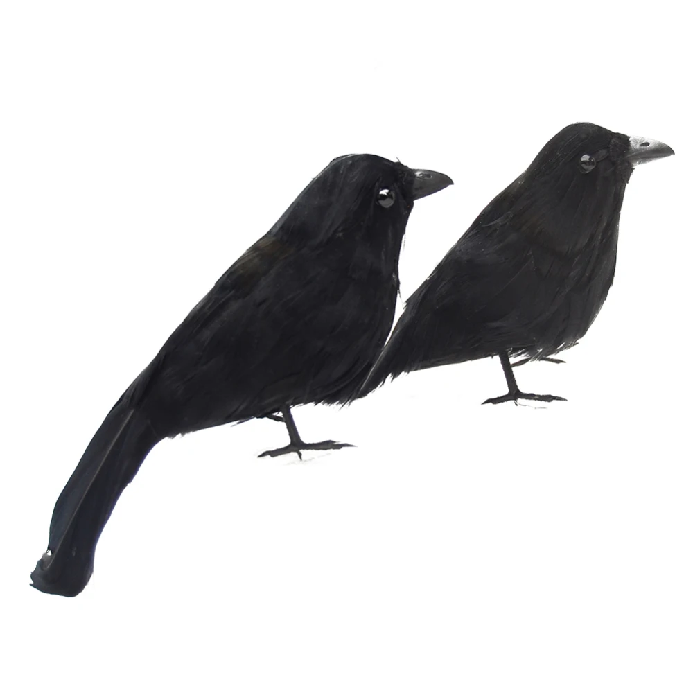 

6pcs/Set Halloween Small Crows Birds Ravens Props For Halloween Party Decoration Black Little Crow
