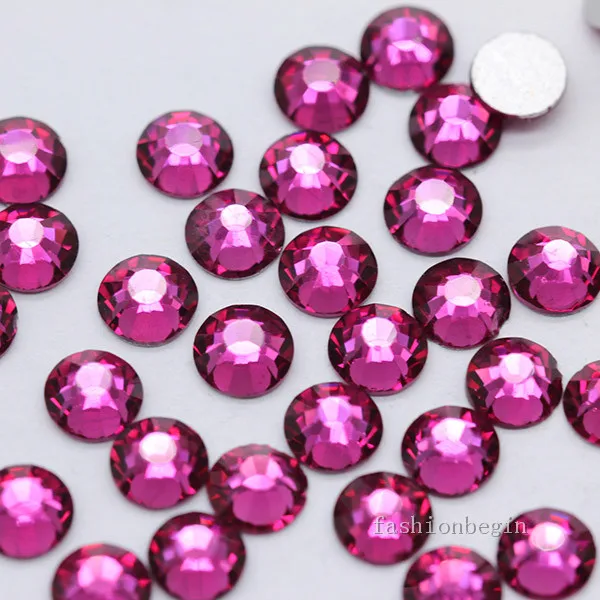 Ss3 ss34 цвета фуксии с кристаллами плоской задней частью Стразы без горячей
