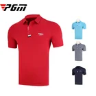PGM хорошая новая мужская футболка для гольфа, командная одежда, мужская Теннисная короткая рубашка, мужская рубашка с отложным воротником, подходящая к одежде, трикотажная рубашка для отдыха, мужская темно-синяя