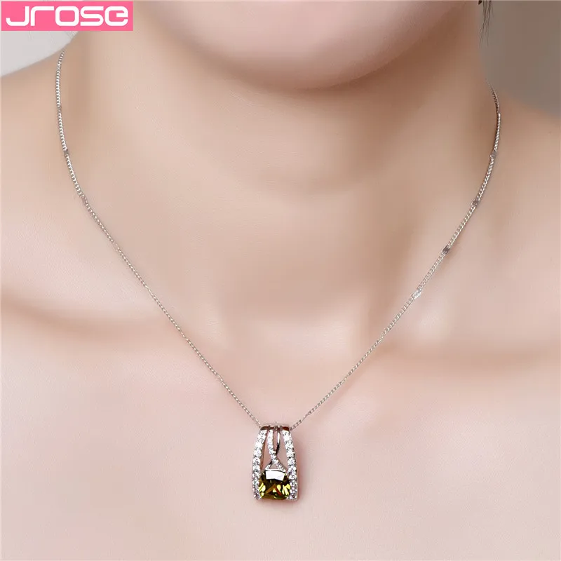 JROSE популярный из стерлингового серебра 925 пробы ожерелье и кулоны для женщин с