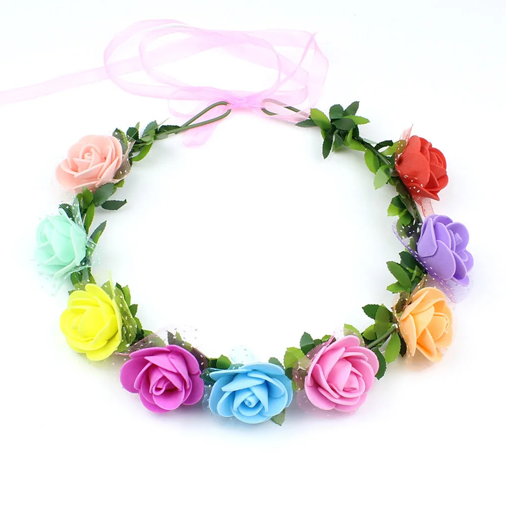 18 см искусственные шелковые цветочные волосы гирлянды свадебные праздничные