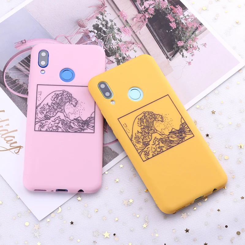 Силиконовый чехол для телефона Huawei Honor Mate 10 20 Nova P20 P30 P40 P Smart The Great Wave off Kanagawa