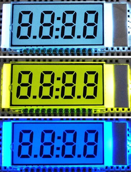 12PIN TN положительный 4-знака после запятой сегмент ЖК-дисплей Панель белый/желтый и зеленый цвета/синий Подсветка 3V тактовый ЖК-дисплей Дисплей